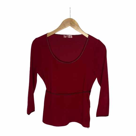 Prada Sweaters - Vintage Prada Red Fleece Top Drawstring Waist